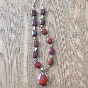 Jasper Necklace and Earrings Set